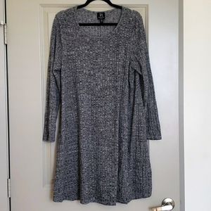 Grey Long Sleeve, Knee Dress
